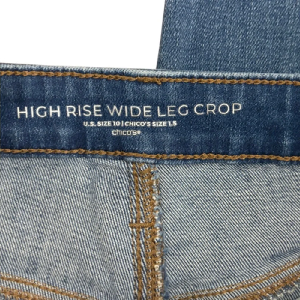 👖 Chico’s High Rise Wide Leg Crop Jeans | Size 1.5 (US 10) 👖